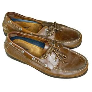 Dockers Men’s size 10-1/2 10.5 Brown Leather Boat Shoes New Without Box